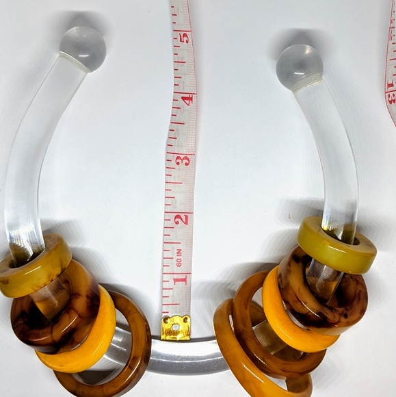 Modernist Bakelite & Lucite Collar Necklace - Picture 7 of 8